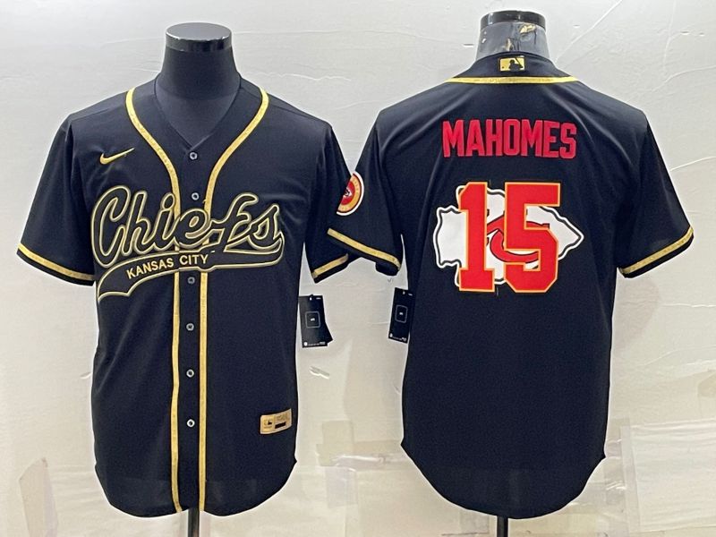 Men Kansas City Chiefs #15 Mahomes Black gold 2022 Nike Co branded NFL Jerseys->indianapolis colts->NFL Jersey